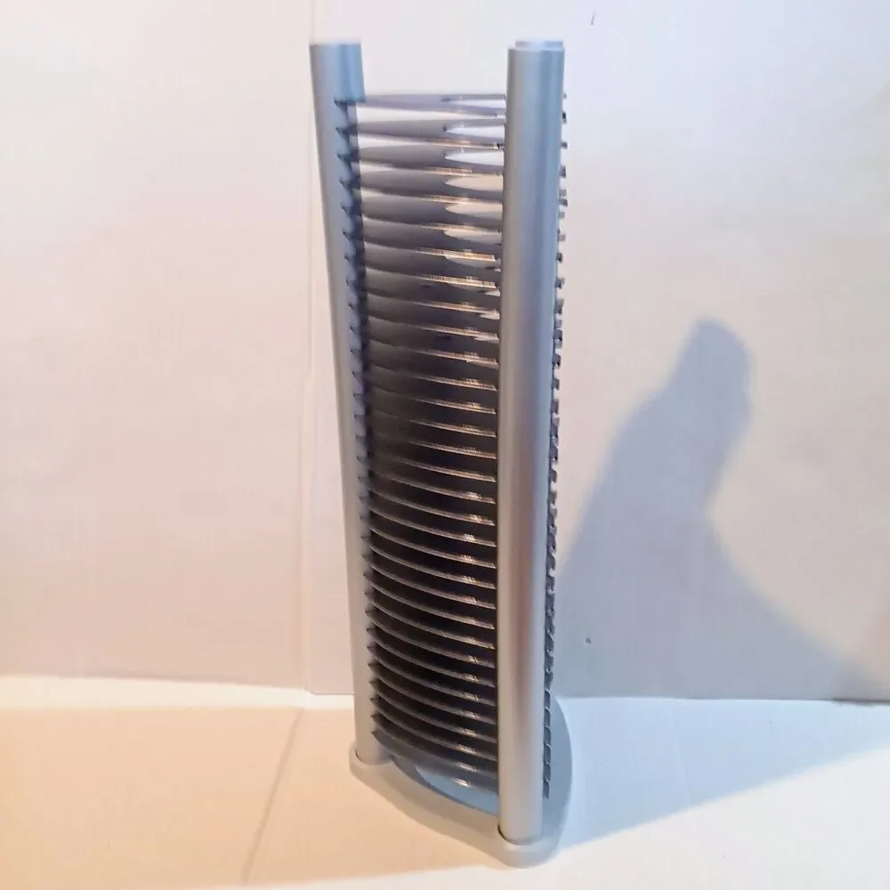 Vtg Atlantic Stackable CD Tower-30 Slots-Gray/Silver-2000-Plastic & Wood Comp